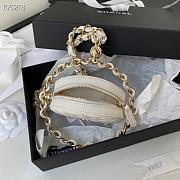 Chanel Round Chain Clutch in White - 3