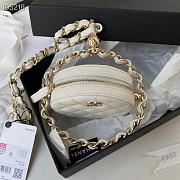 Chanel Round Chain Clutch in White - 4