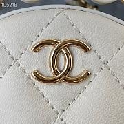 Chanel Round Chain Clutch in White - 5