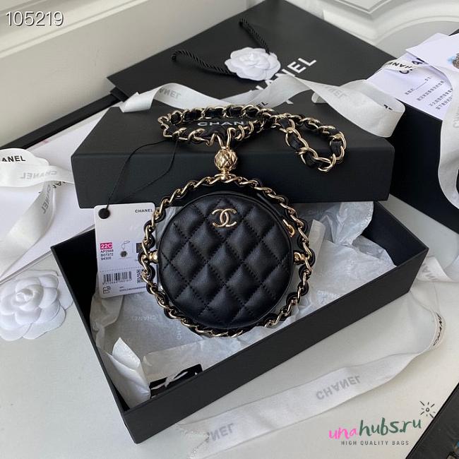 Chanel Round Chain Clutch in Black - 1