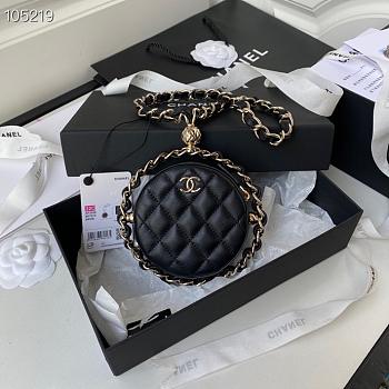 Chanel Round Chain Clutch in Black