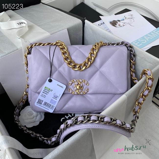 Chanel 19 Flap Bag Light Purple 26cm - 1