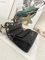 Chanel 2.55 Calfskin Flap Bag Charms 2021 in Black - 6