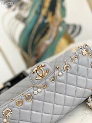 Chanel 2.55 Calfskin Flap Bag Charms 2021 in Gray - 3