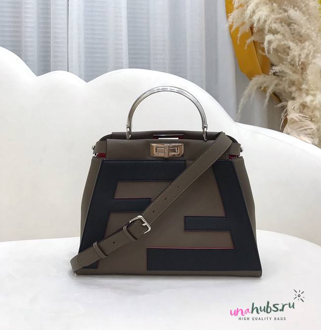 Fendi Peekaboo FF brown leather 23cm - 1