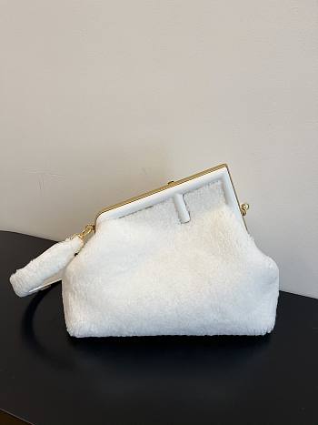 FENDI First Small Sheepskin white leather bag 