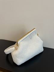 FENDI First Small Sheepskin white leather bag  - 6