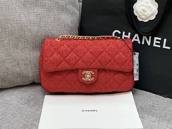 Chanel Sequins Tweed Medium Flap Bag in Red