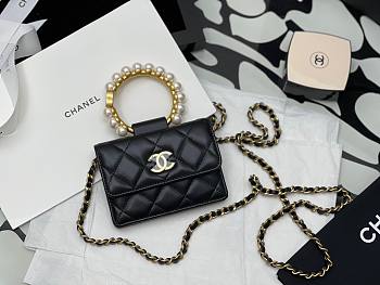 Chanel super mini flapbag with pearl handle 