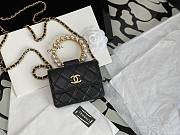 Chanel super mini flapbag with pearl handle  - 3