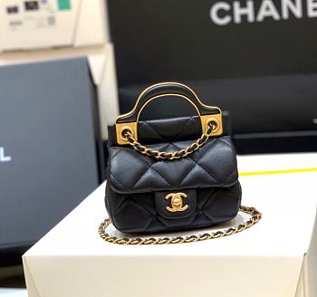 Chanel handle flap bag gold 