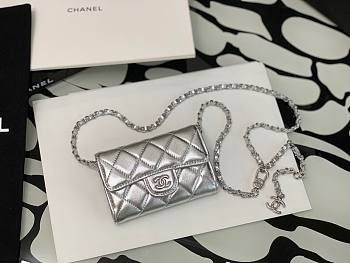 Chanel super mini silver bag