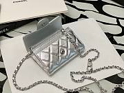 Chanel super mini silver bag - 4