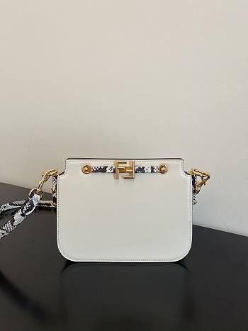 Fendi touch white & snake skin bag 