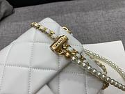 Chanel mini smooth leather pearl chain flap bag  - 2