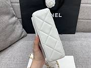 Chanel mini smooth leather pearl chain flap bag  - 4