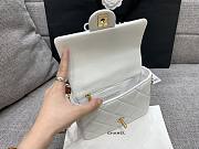 Chanel mini smooth leather pearl chain flap bag  - 6