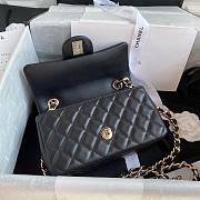 Chanel charm black smooth leather flap bag - 4