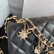 Chanel charm black smooth leather flap bag - 6