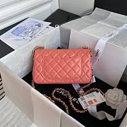 Chanel charm orange smooth leather flap bag - 2