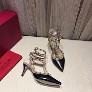 valentino black leather heels 7cm - 1