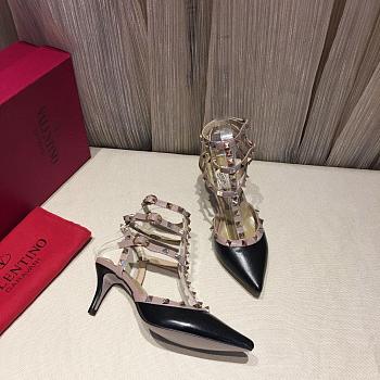 valentino black leather heels 7cm