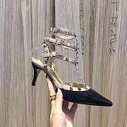 valentino black leather heels 7cm - 5