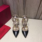 valentino black leather heels 7cm - 4