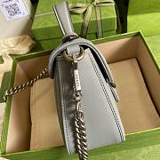  Gucci GG Marmont mini top handle bag in gray - 6