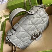  Gucci GG Marmont mini top handle bag in gray - 5