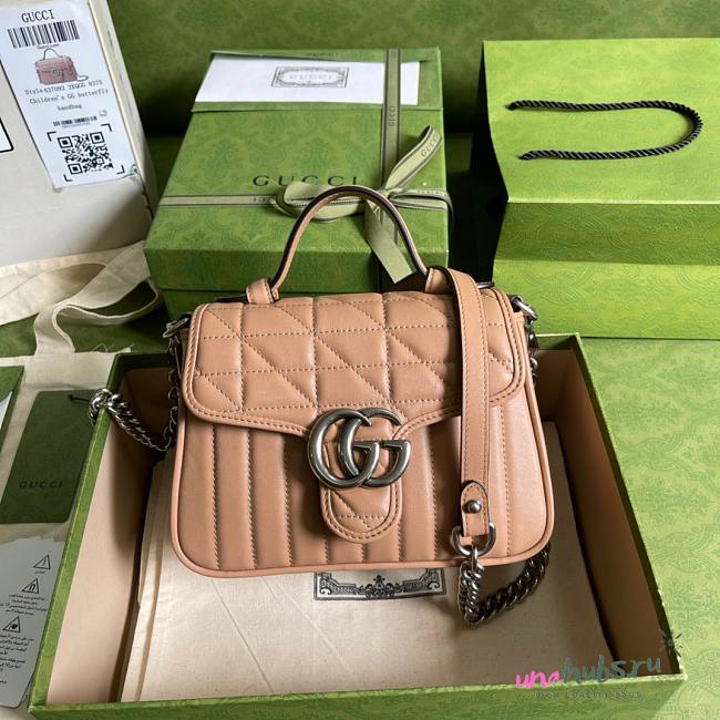 Gucci GG Marmont mini top handle bag in beige - 1