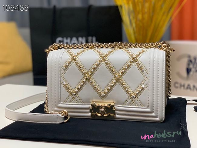 Chanel Leboy White Flap Bag 25cm - 1