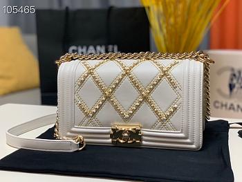Chanel Leboy White Flap Bag 25cm