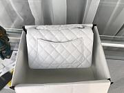 Chanel small classic white silver hardware flap bag 20cm - 4