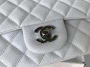 Chanel small classic white silver hardware flap bag 20cm - 3