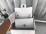 Chanel small classic white silver hardware flap bag 20cm - 2