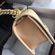 Chanel Small/ Medium Caviar Boy Bag Beige - Gold  - 2