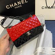 Chanel red patent leather CF flap bag 25cm - 5