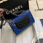 Chanel blue patent leather CF flap bag 25cm - 4