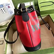 Gucci red leather bucket bag - 5