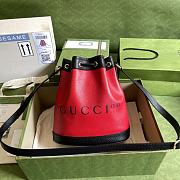 Gucci red leather bucket bag - 3