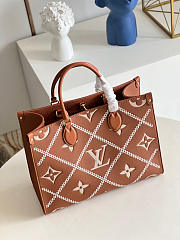 LV OnTheGo MM Monogram Orange Empreinte Leather M45595 - 4