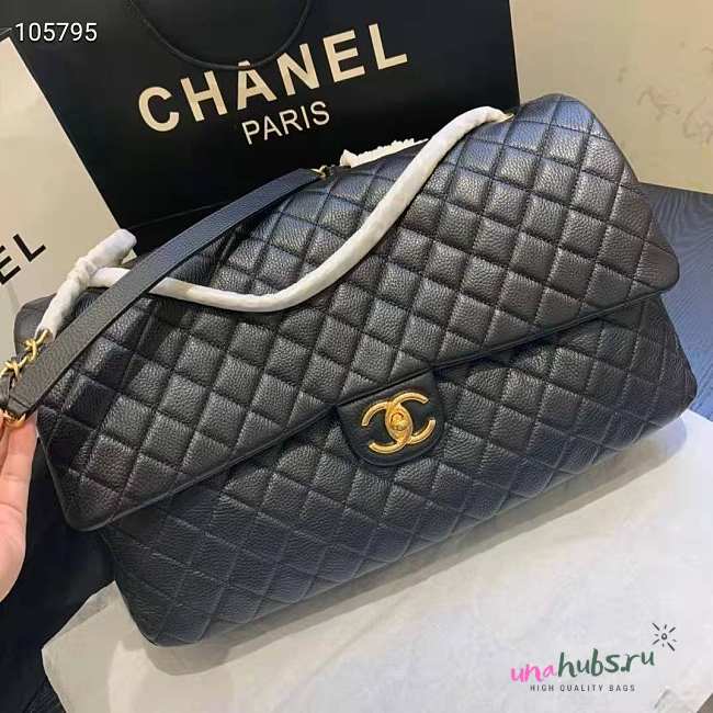 Chanel Flap Travel Bag in Gold Black - 1