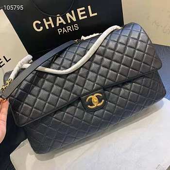 Chanel Flap Travel Bag in Gold Black