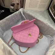 Chanel New Heart Shaped Bag AS2060 Pink  - 4