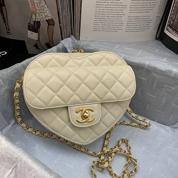 Chanel New Heart Shaped Bag AS2060 Cream