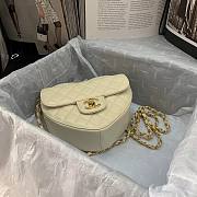 Chanel New Heart Shaped Bag AS2060 Cream - 2