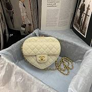 Chanel New Heart Shaped Bag AS2060 Cream - 6