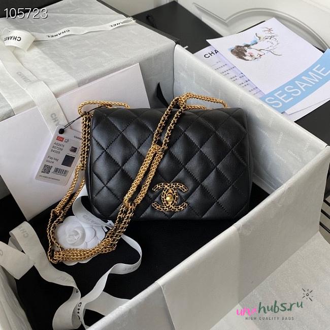 Chanel flap bag 20cm black AS2975 - 1