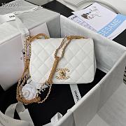 Chanel flap bag 20cm white AS2975 - 1